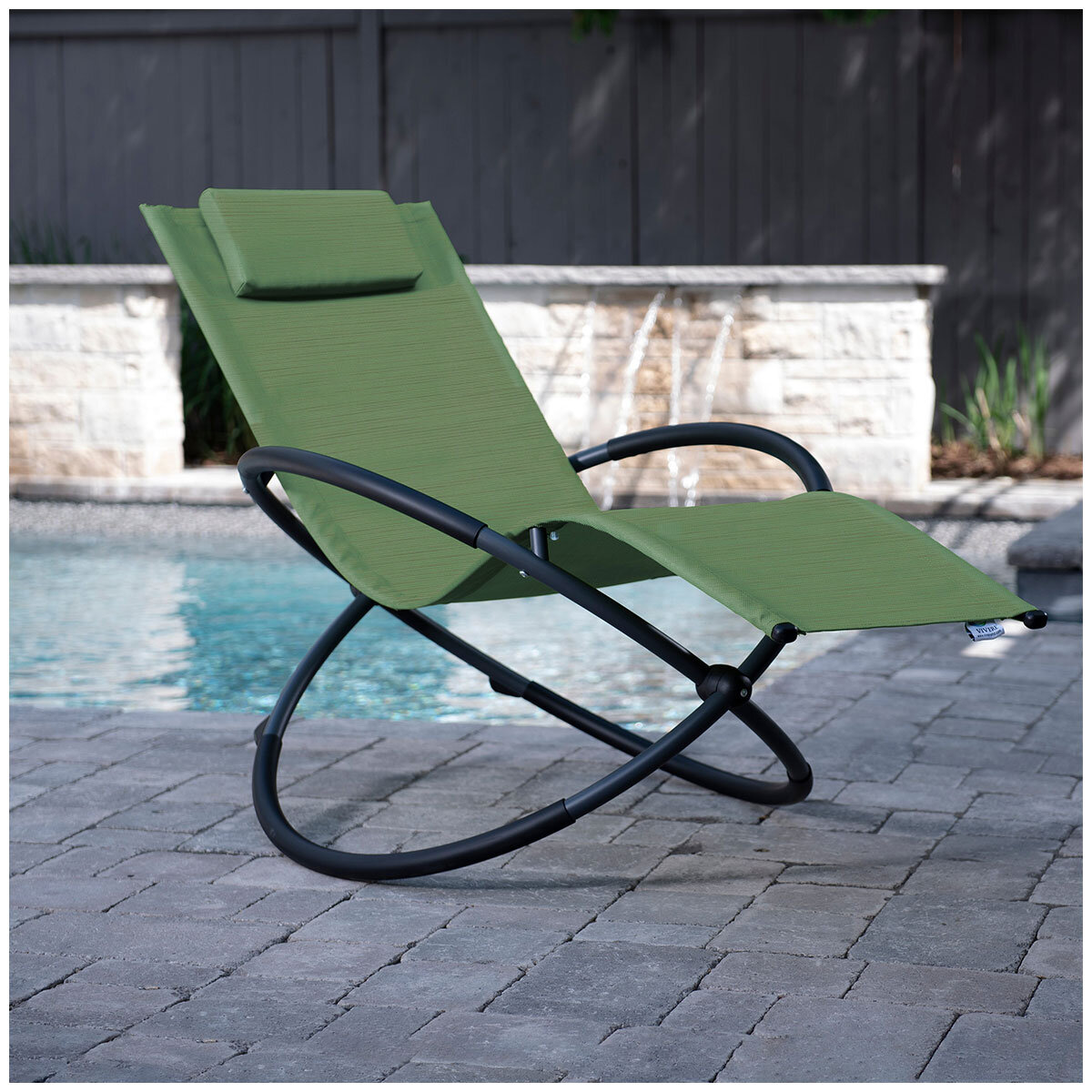 Vivere Single Orbital Lounger Olive Grove