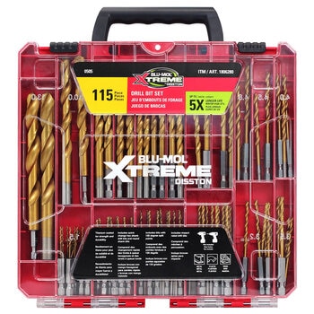 Disston Blu-Mol Xtreme 115 Pieces Drill Bit Set Hex And Round E0100505