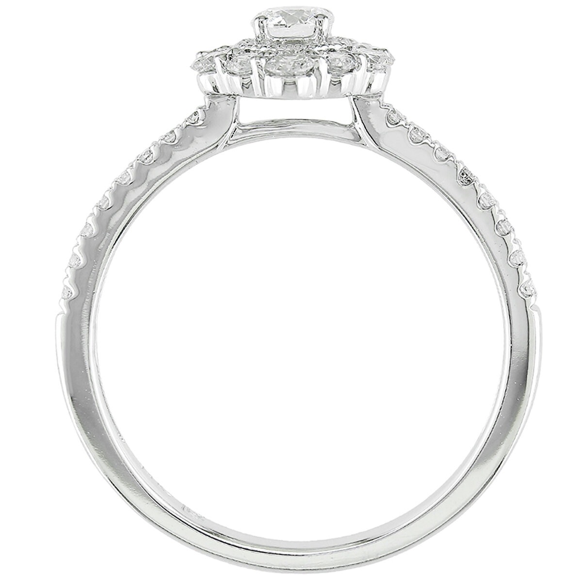 14KT White Gold 0.50ctw Round Diamond Milgrain Ring