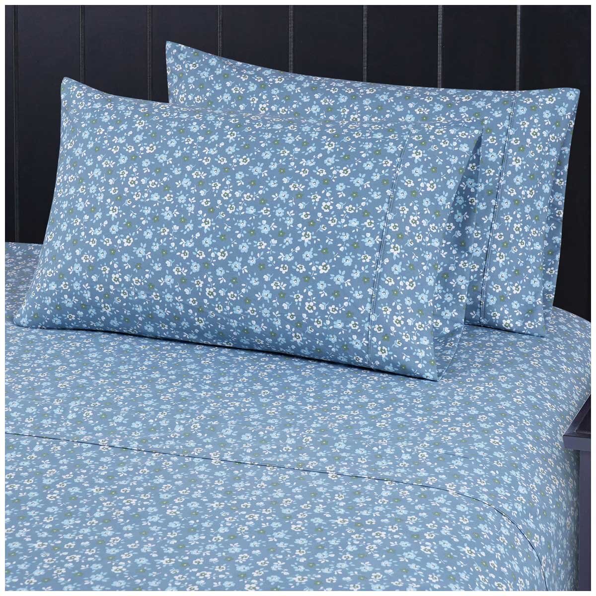 South Point Fashion Poly Flannel Sheet Set 4 Piece King Single Flowers