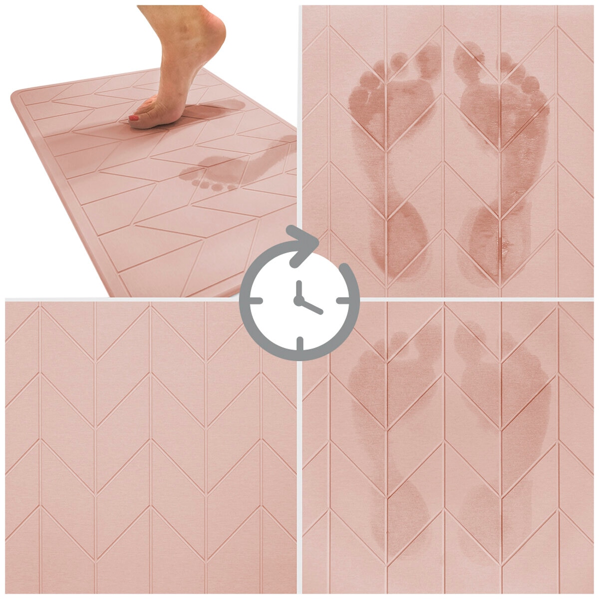 Algodon Dri Bath Stone Mat Blush