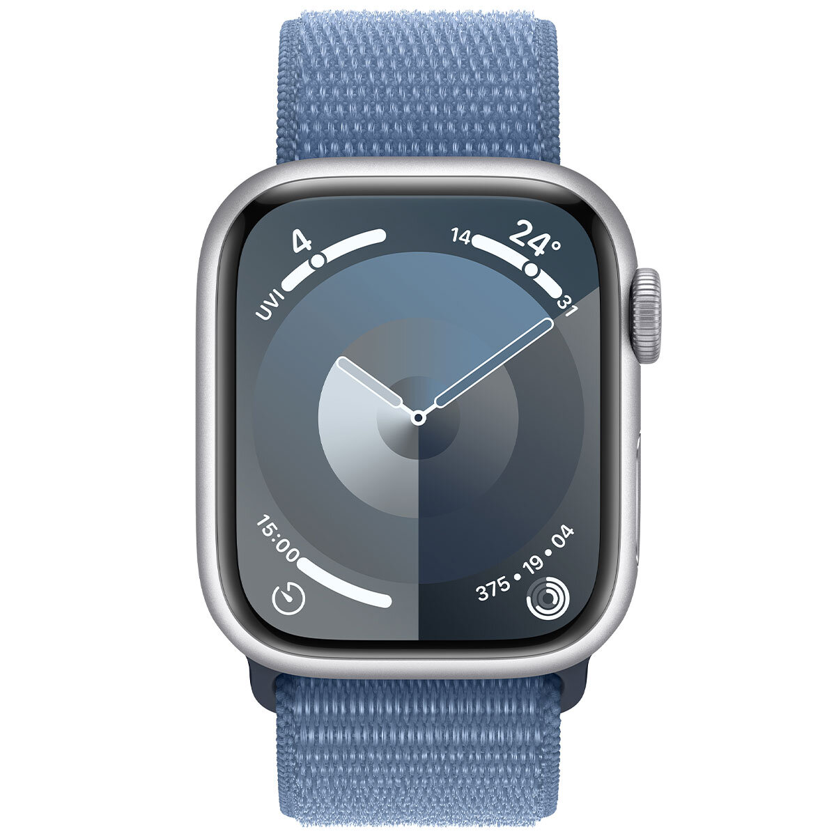 Apple Watch Series 9 GPS 45mm Silver Aluminium Case with Winter Blue Sport Loop