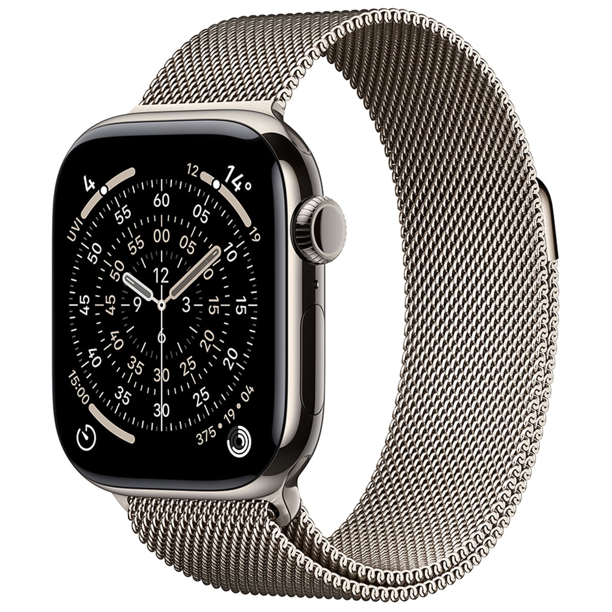 Apple Watch Series 11 GPS + Cellular 46mm Natural Titanium Case with Natural Milanese Loop - S/M