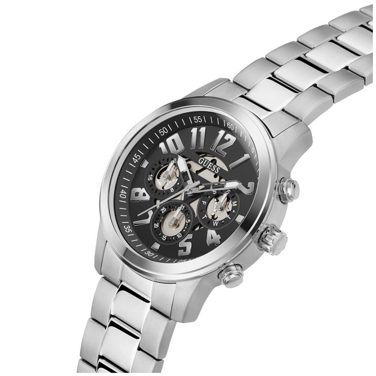 GUESS Parker Silver Tone Multifunction Men's Watch