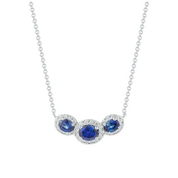18KT White Gold Sapphire and Diamond Necklace