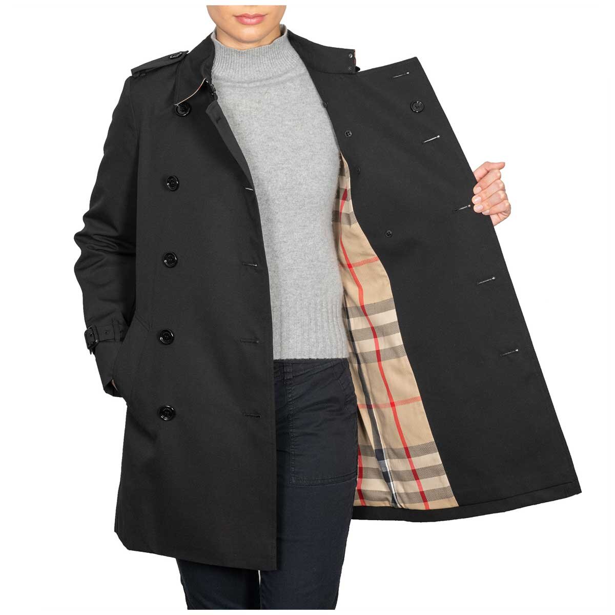 Burberry Harbourne Trench Coat Black