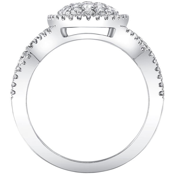 1.05ctw Diamond Oval Cluster Ring