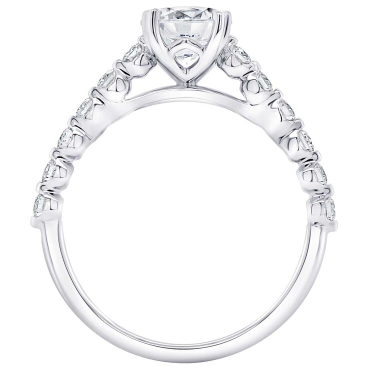 18KT White Gold 1.35ctw Diamond Bridal Ring With 1.00ct Centre Stone