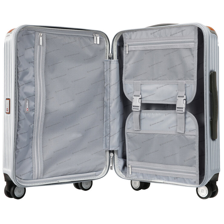 Swiss Military Carry On Luggage Chrome Silver