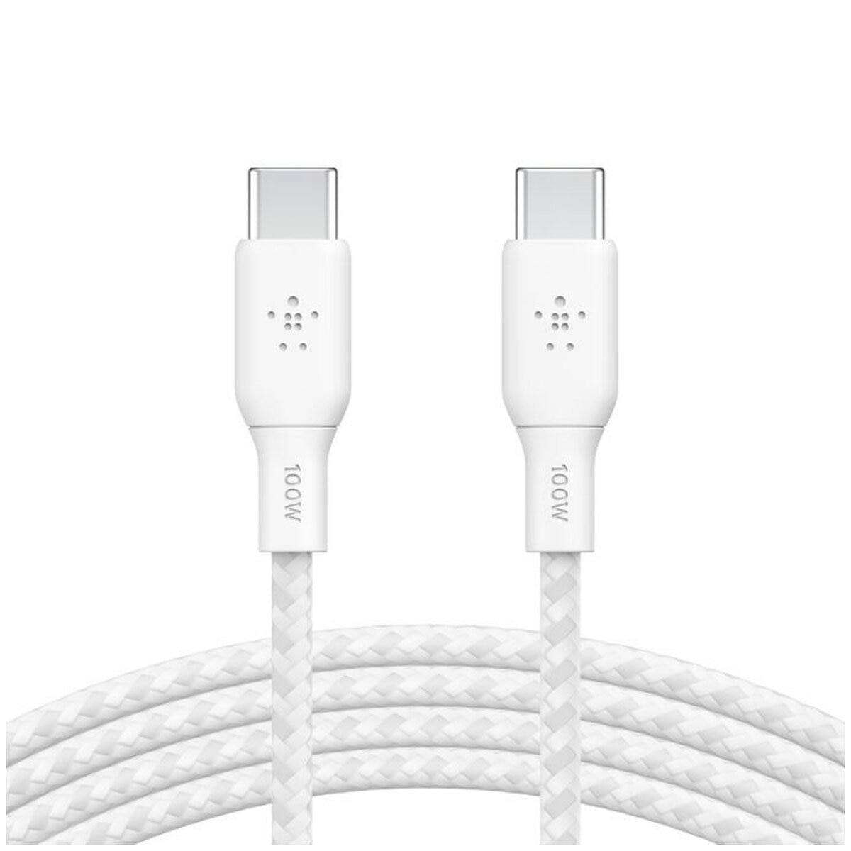 Belkin BoostCharge Braided USB-C To USB-C Cable 2M White 2 Pack CAB014BT2MWH2PK