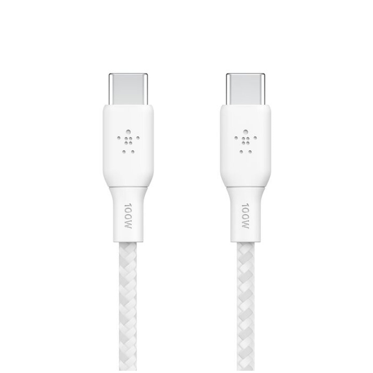 Belkin BoostCharge Braided USB-C To USB-C Cable 2M White 2 Pack CAB014BT2MWH2PK