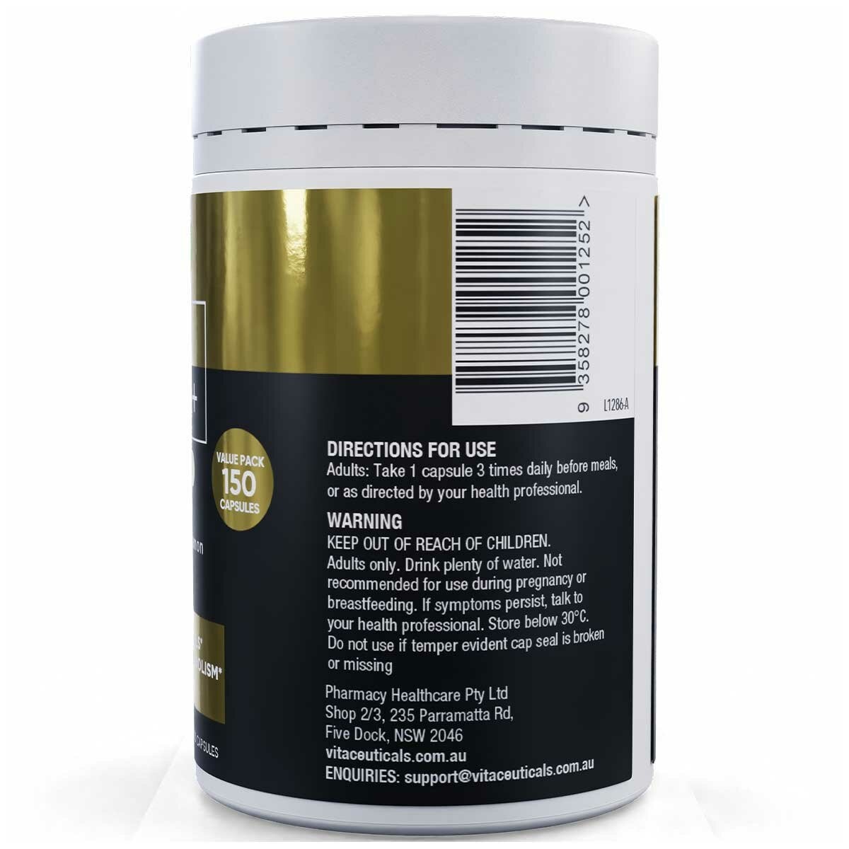 Vitaceuticals Advanced Berberine+ 150 Hard Capsules