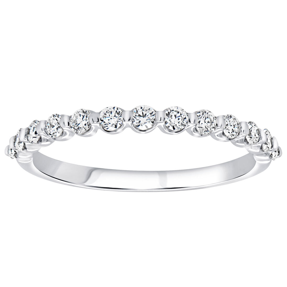 18KT White Gold 0.37 CTW Round Diamond Band