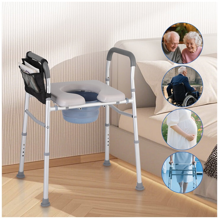 Altus Heavy Duty Bedside Commode Raised Toilet Seat Shower Chair