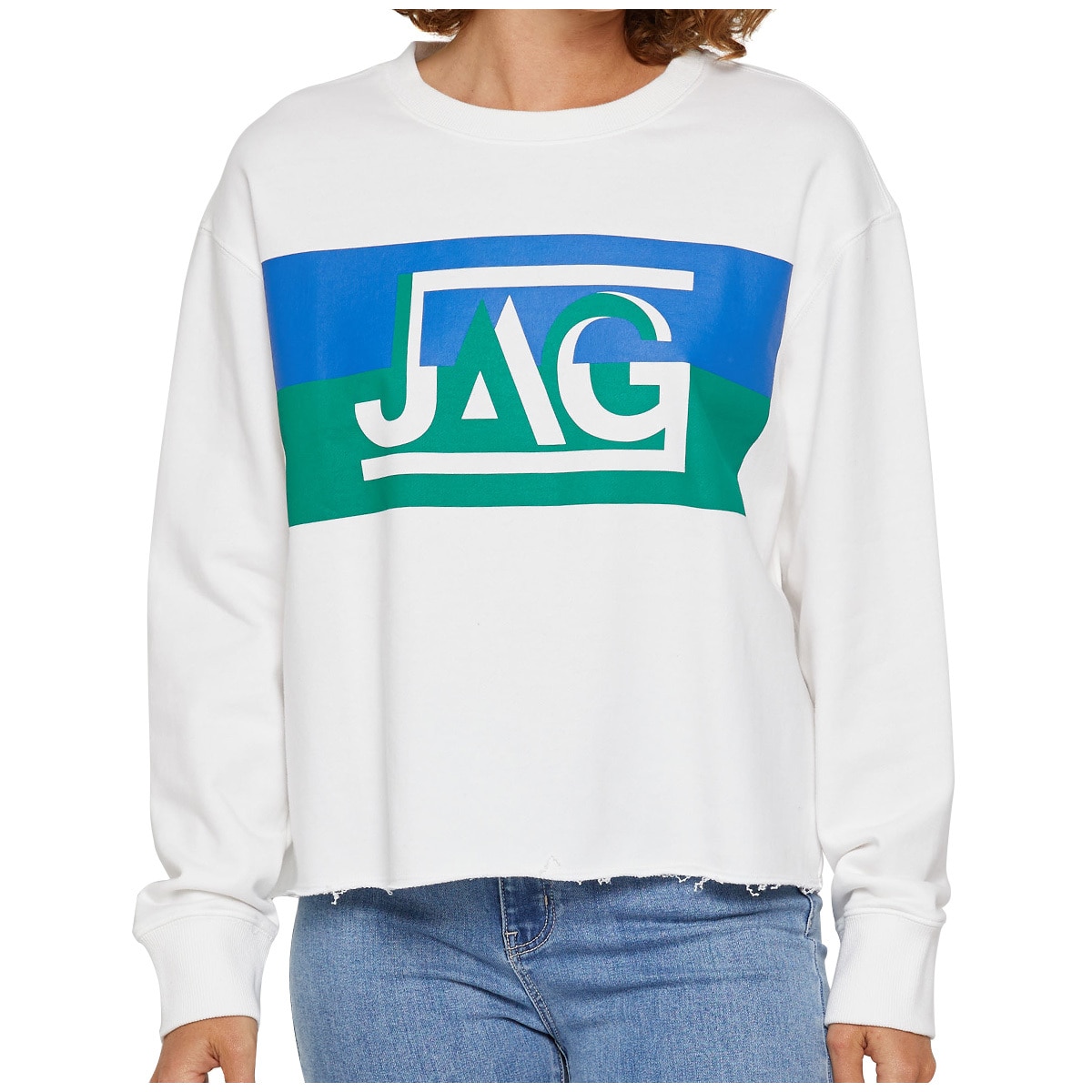 Jag Logo Crew Sweater - White