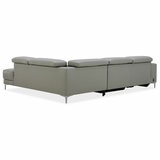 Aiden & Ivy Leather Power Sectional With Ratchet Headrest