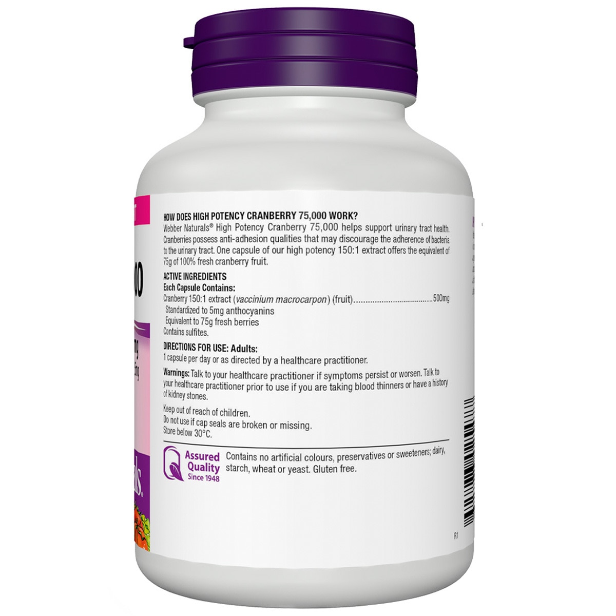 Webber Naturals Cranberry Extract 500mg 120 caps