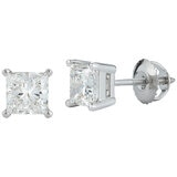 2.00CTW Princess Cut Diamond Stud Earrings