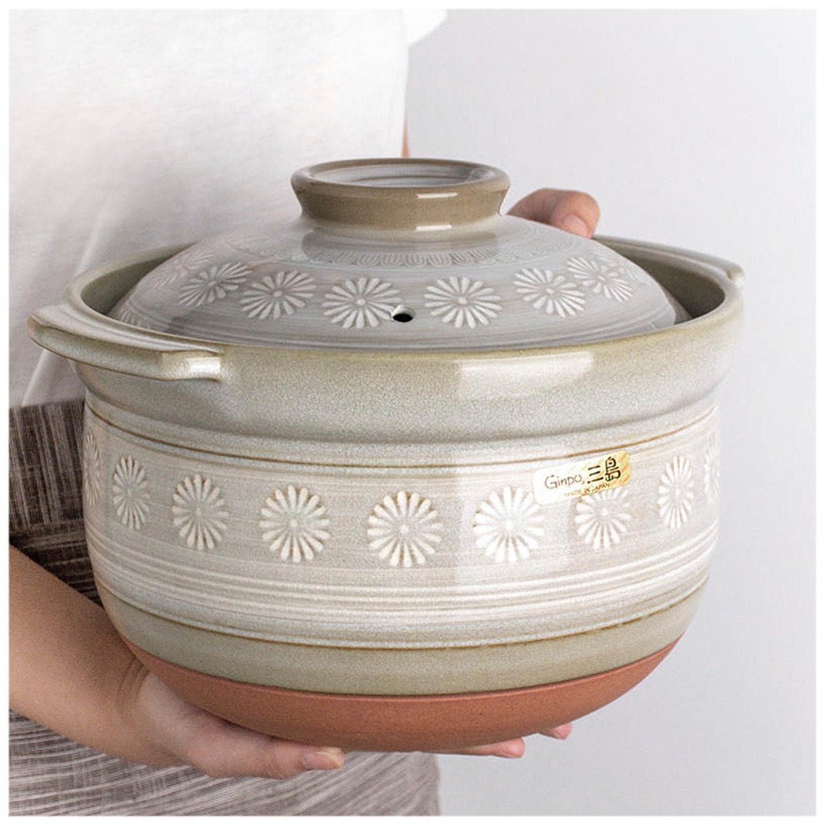 Ginpo Hana Mishima Tall Soup Pot 4.3L