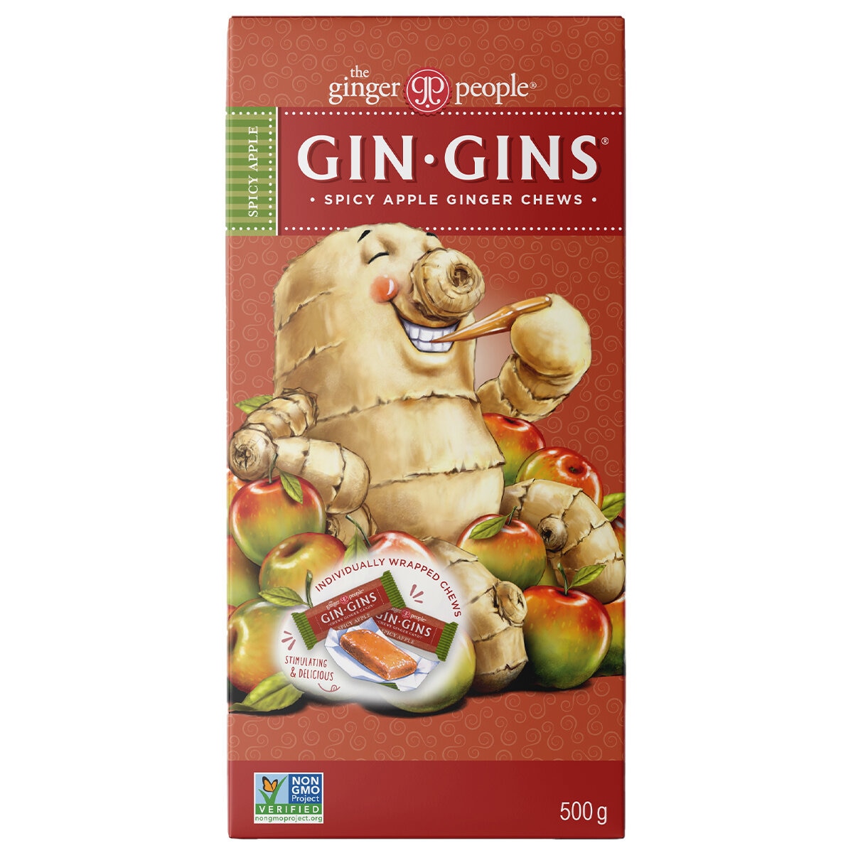 Gin Gins Spicy Apple Ginger Chew 500g
