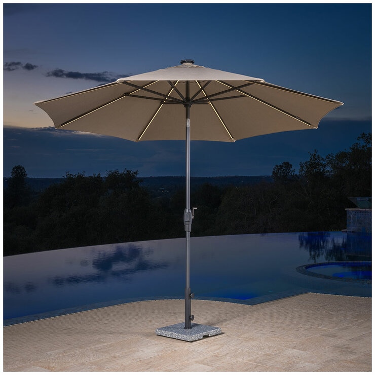 SunVilla Tan LED Market Umbrella 3M SunVilla Tan LED Market Umbrella 3M