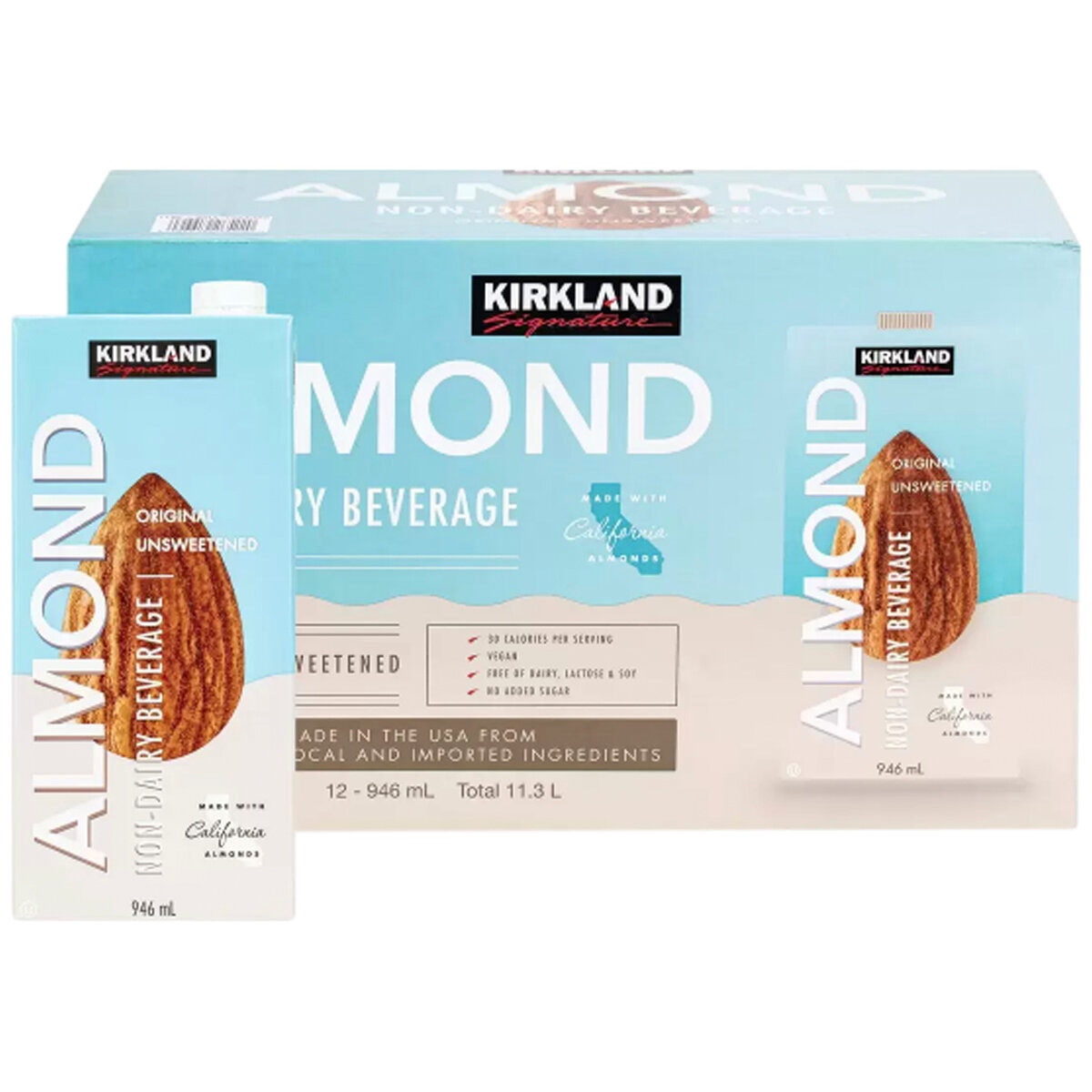 Kirkland Signature Almond Milk Non-dairy Beverage 12 x 946ml
