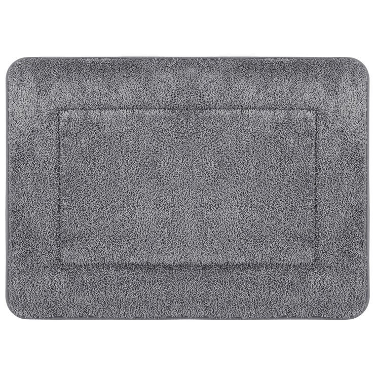 French Connection Memory Foam Bath Mat 2 Pack Set Steel Grey
