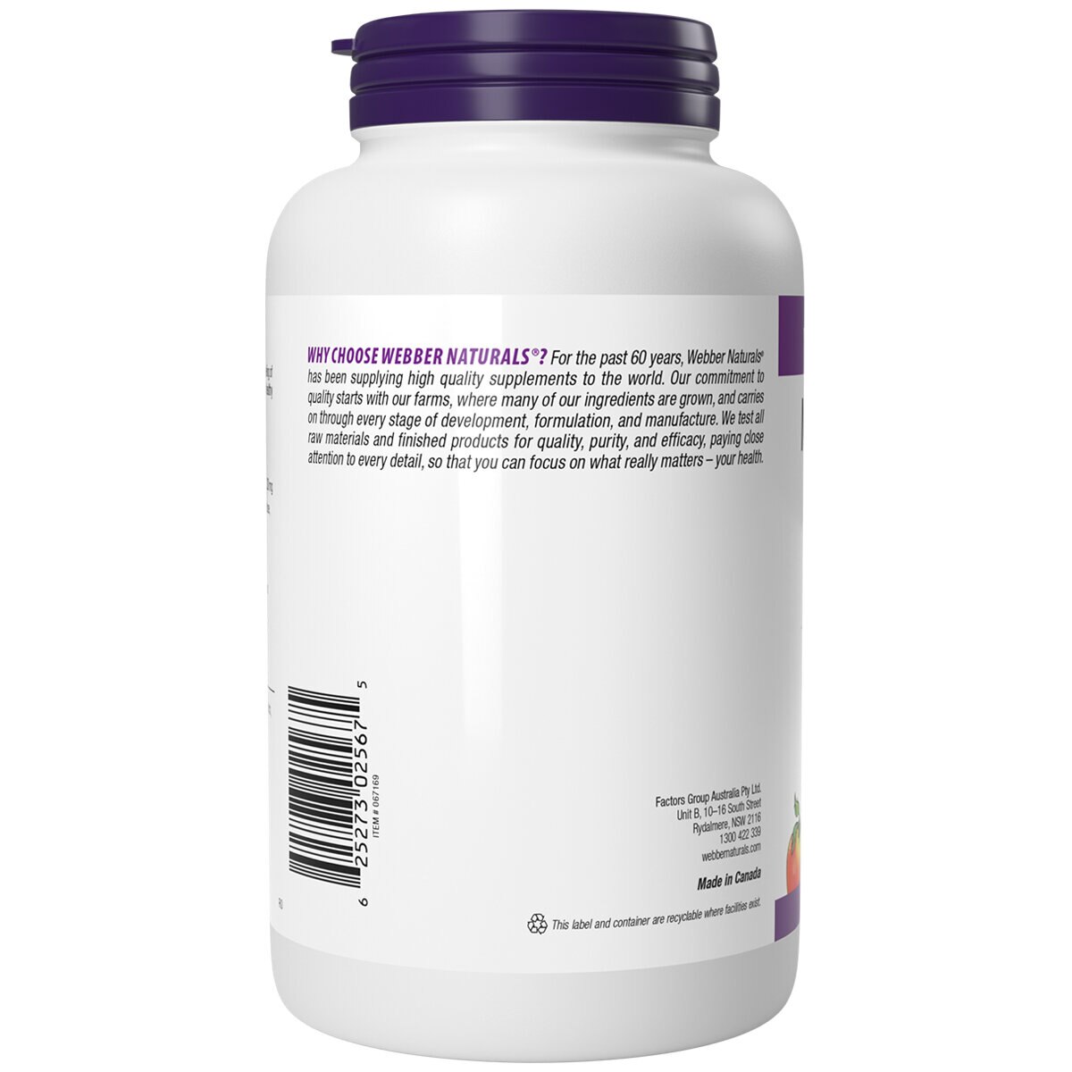 Webber Naturals Magnesium Glycinate 200mg 210 Tablets