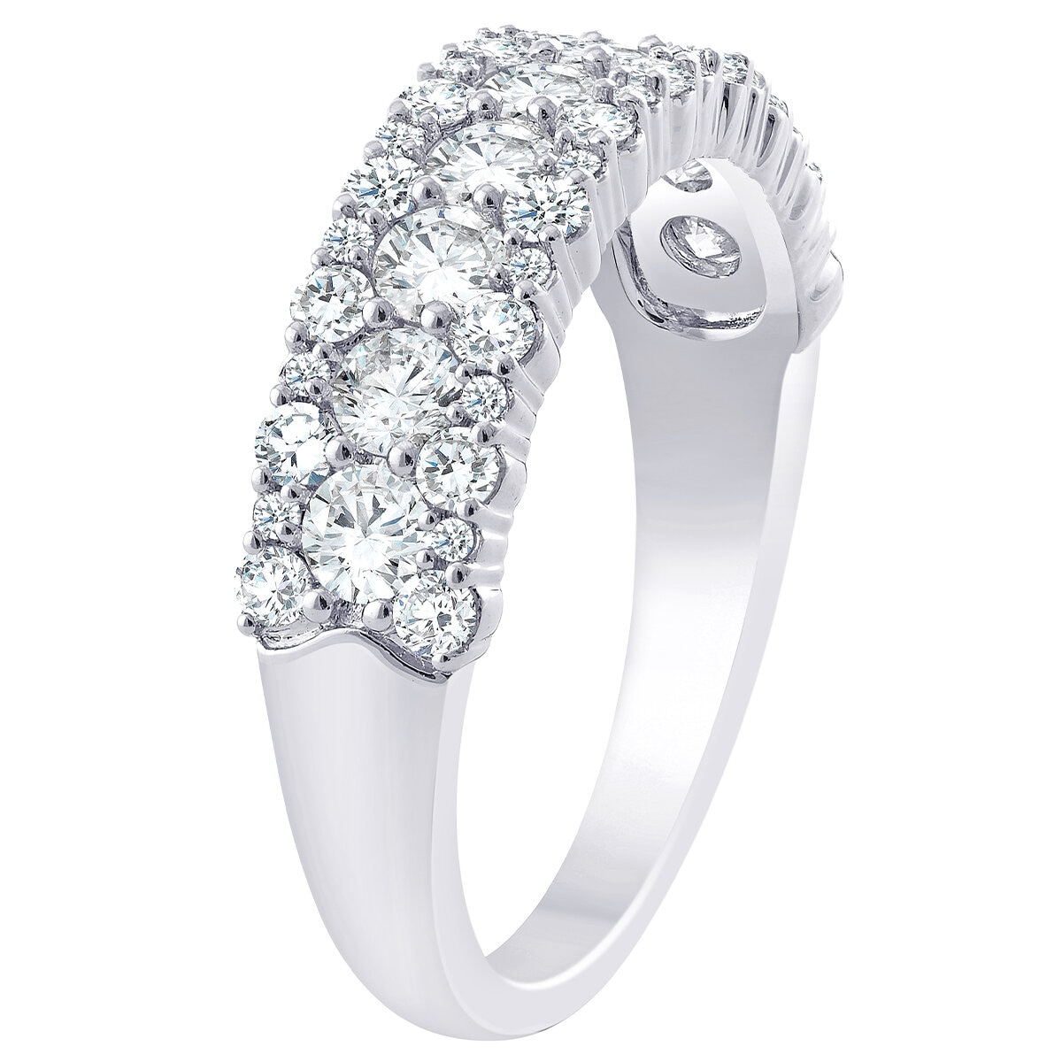 18KT White Gold 1.00CTW Round Brilliant Cut Diamond Anniversary Ring
