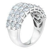 Platinum 3.00ctw Three Row Diamond Band
