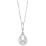 14KT White Gold 9.5-10mm Cultured Freshwater Pearl Pendant