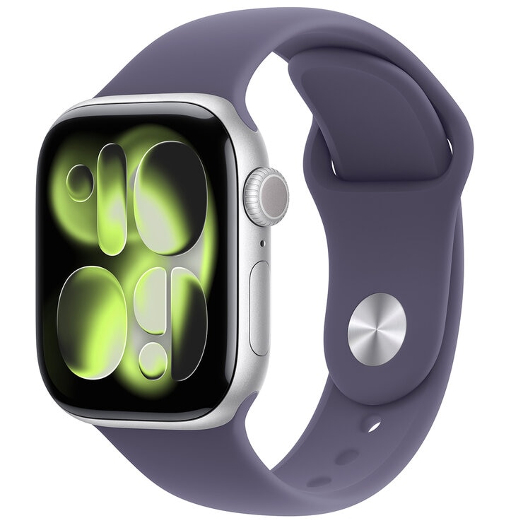 Apple Watch Series 11&nbsp;GPS&nbsp;42mm&nbsp;Silver Aluminium Case with Purple Fog Sport Band - S/M