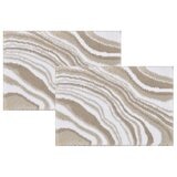 Riviera Marble Print Bathmat 40 x 60cm 2 Pack Taupe