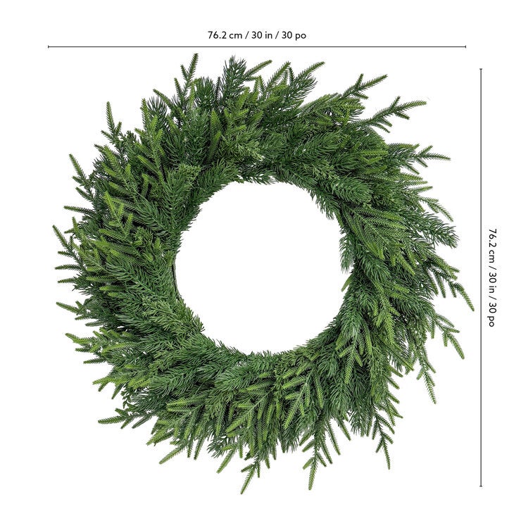 CGH Pre-Lit 30 Inch Holiday Norfolk Pine Wreath CGH Pre-Lit 30 Inch Holiday Norfolk Pine Wreath