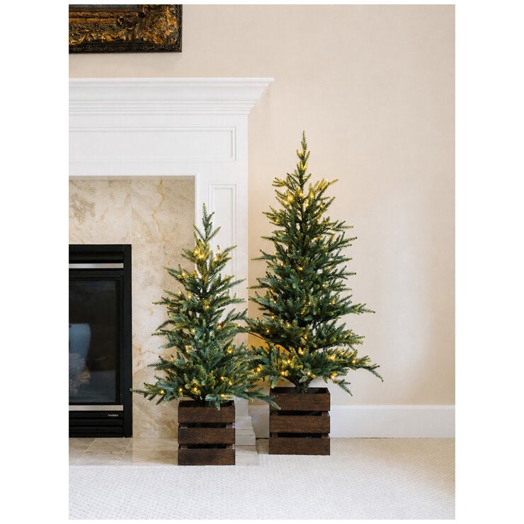 CGH Pine Trees with LED Twinkle Lights 2 Piece Set
