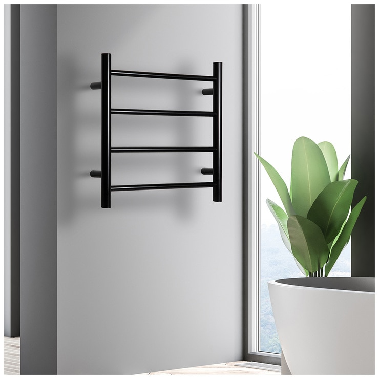 black electric towel rail