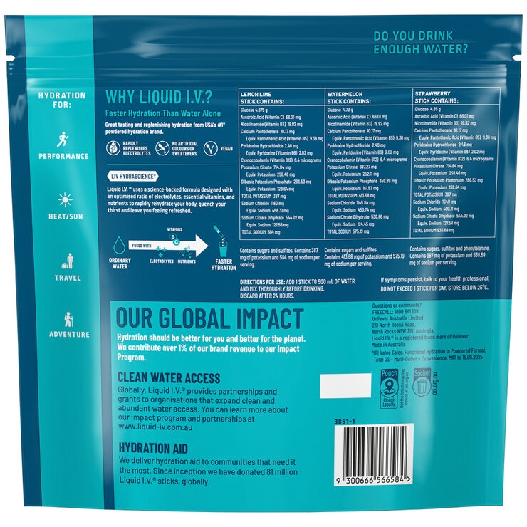 Liquid I.V Hydration Multiplier Variety Pack Electrolyte Powder Drink Mix 30 Sachets Liquid I.V Hydration Multiplier Variety Pack Electrolyte Powder Drink Mix 30 Sachets