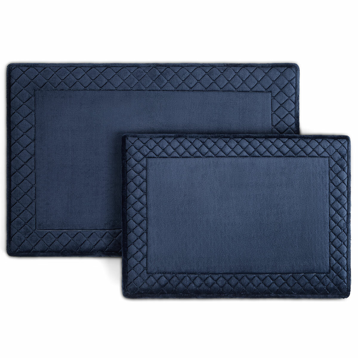 Town & Country Memory Foam Bath Rug 2 Pack Dress Blue