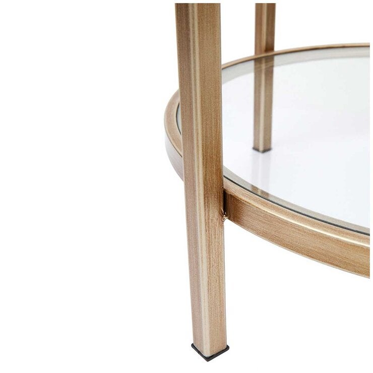 CAFE LIGHTING & LIVING Cocktail Glass Round Side Table Antique Gold CAFE LIGHTING & LIVING Cocktail Glass Round Side Table Antique Gold