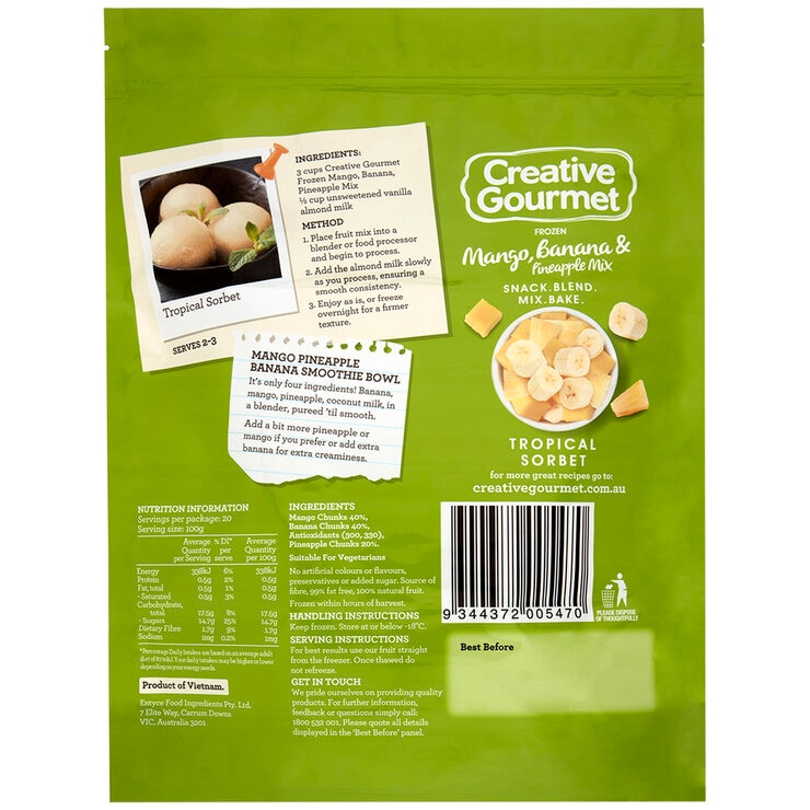 Creative Gourmet Mango Banana Pineapple Mix 2kg