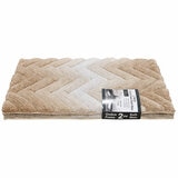 Riviera Homes Chevron Bath Mat 2 Pack Mocha