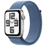 Apple Watch SE GPS 40mm Silver Aluminium Case with Winter Blue Sport Loop