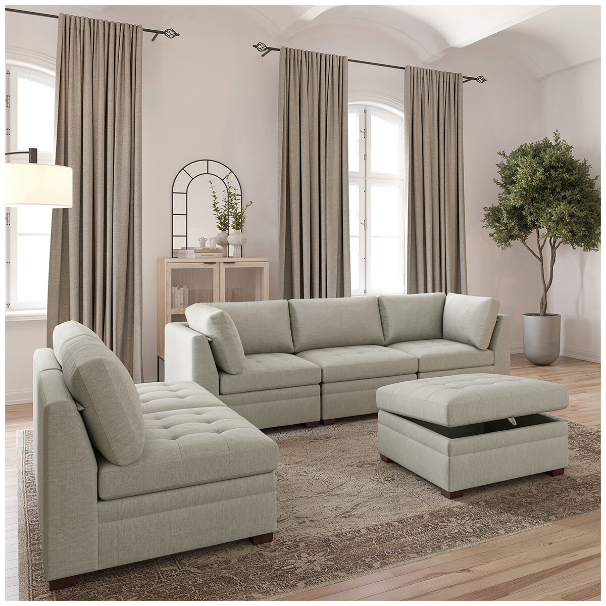 Thomasville 6 Piece Modular Fabric Sectional