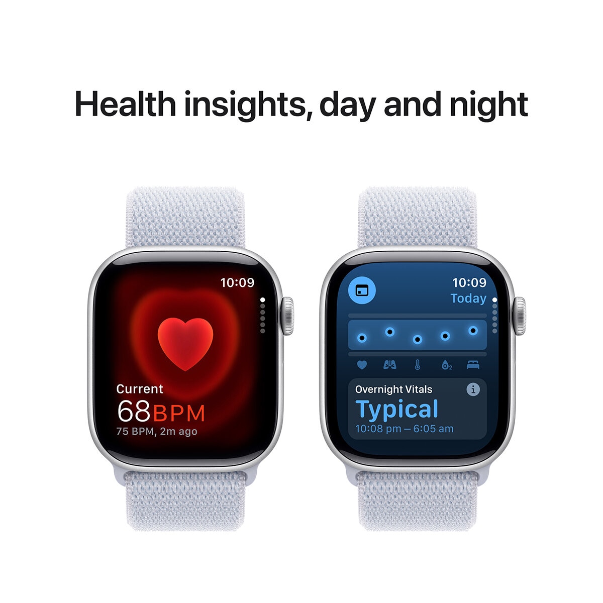 Apple Watch Series 10 GPS 42mm Silver Aluminium Case with Blue Cloud Sport Loop