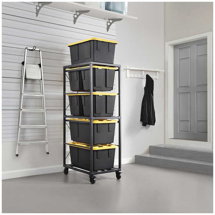 Gorilla 5-Tier Rolling Bin Rack