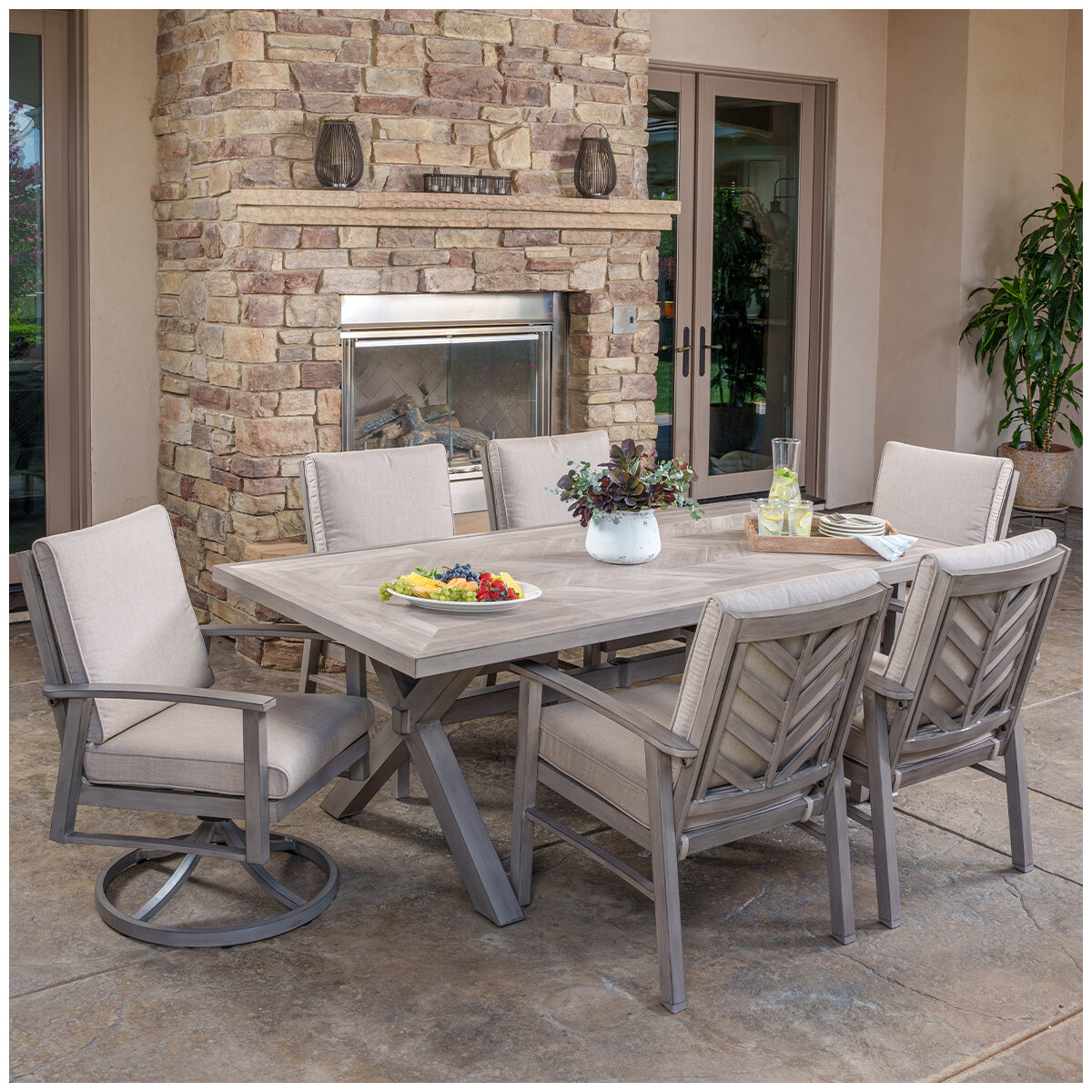 Sunvilla Harrington 7 Piece Dining Seating Set