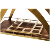Wine Stash French Bar Cart with Timber Top