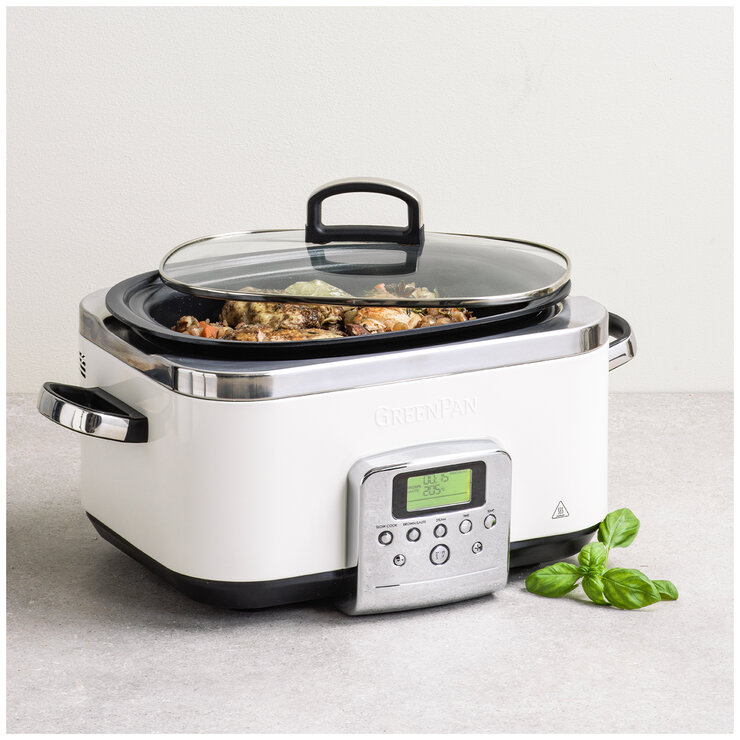 GreenPan 6L Slow Cooker CC005724-003 Cloud Cream GreenPan 6L Slow Cooker CC005724-003 Cloud Cream