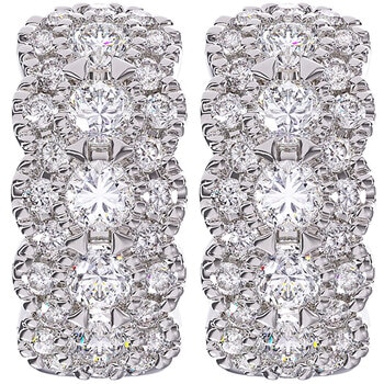 18KT White Gold 0.72ctw Round Brilliant Cut Diamond Hoop Earrings