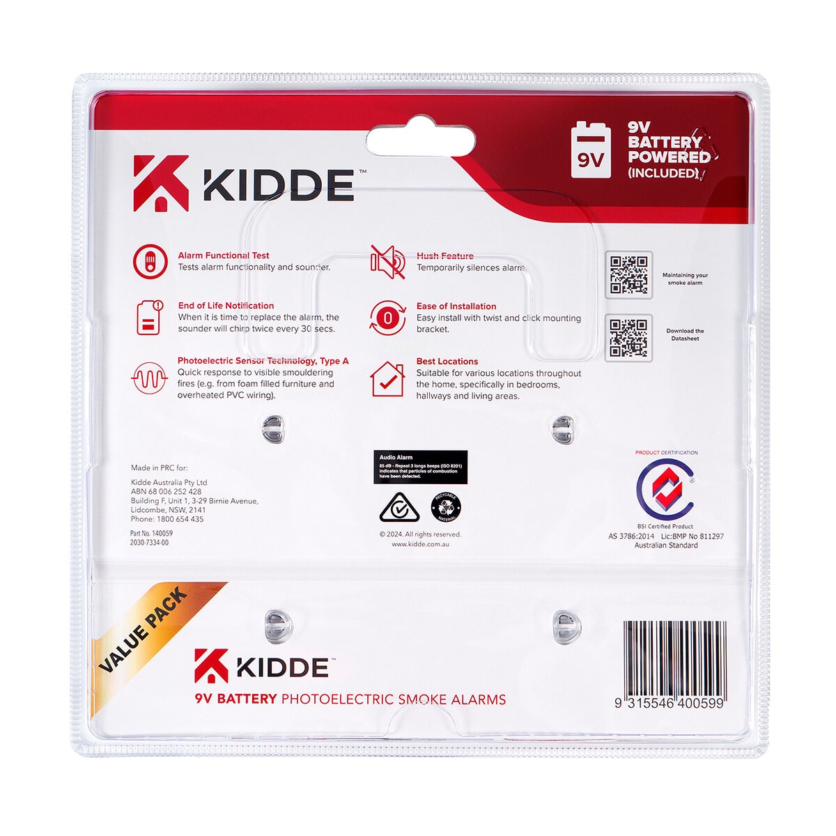 Kidde Smoke Alarm 2 Pack - K501
